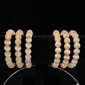 Chic Peach Glass Beaded Bracelet Set